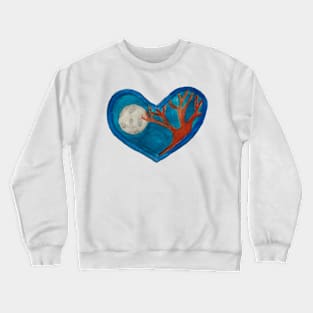 Moon with Tree Heart Crewneck Sweatshirt